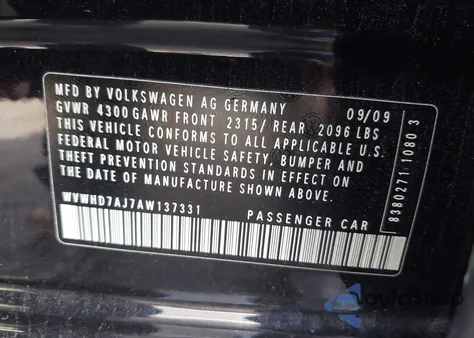 2010 Volkswagen Gti 4-Door z USA, uszkodzony, nr VIN WVWHD7AJ7AW137331